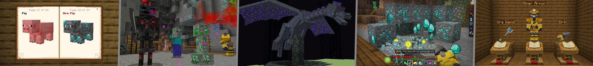 Panorama of the Minecraft Bedrock Marketplace product Mobs are Ores created by GoE-Craft.