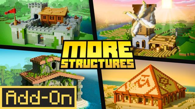 Thumbnail of the Minecraft Bedrock Marketplace product More Structures Add-On created by GoE-Craft.