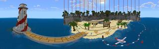 Panorama of the Minecraft Bedrock Marketplace product Most Secure Beach created by GoE-Craft.