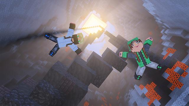 Screenshot of the Minecraft Bedrock Marketplace product Mountain Parkour & Droppers created by GoE-Craft.