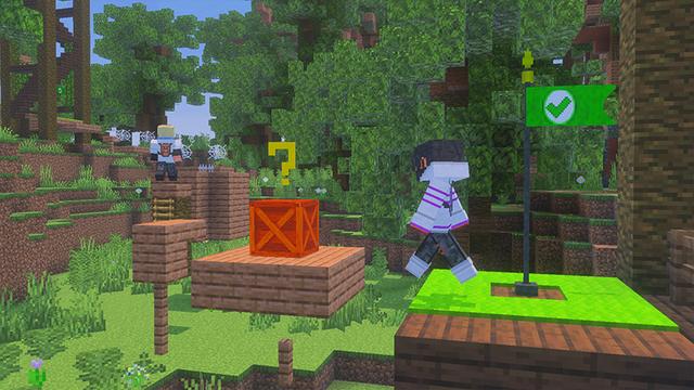 Screenshot of the Minecraft Bedrock Marketplace product Mountain Parkour & Droppers created by GoE-Craft.