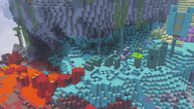 Screenshot of the Minecraft Bedrock Marketplace product Mountain Parkour & Droppers created by GoE-Craft.