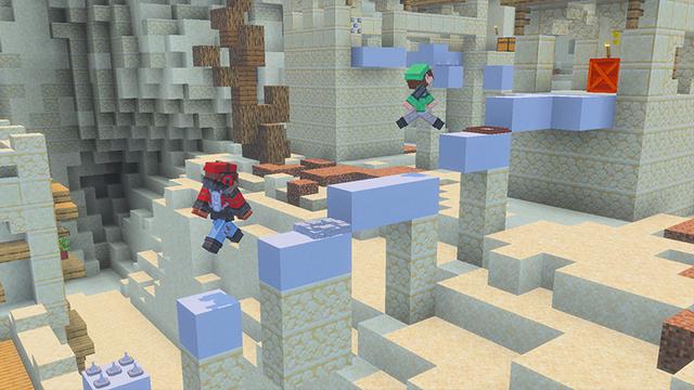 Screenshot of the Minecraft Bedrock Marketplace product Mountain Parkour & Droppers created by GoE-Craft.