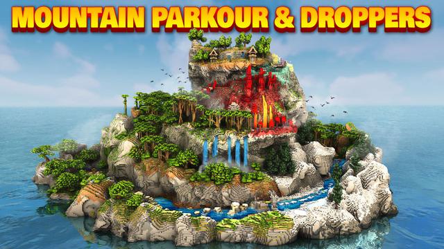 Thumbnail of the Minecraft Bedrock Marketplace product Mountain Parkour & Droppers created by GoE-Craft.