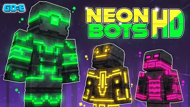 Thumbnail of the Minecraft Bedrock Marketplace product Neon Bots HD created by GoE-Craft.