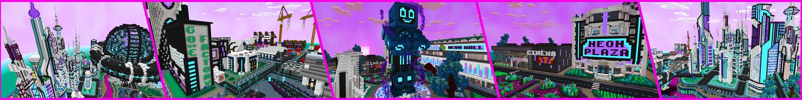 Panorama of the Minecraft Bedrock Marketplace product Neon City Mash-Up created by GoE-Craft.