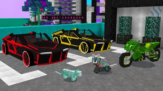 Screenshot of the Minecraft Bedrock Marketplace product Neon City Mash-Up created by GoE-Craft.