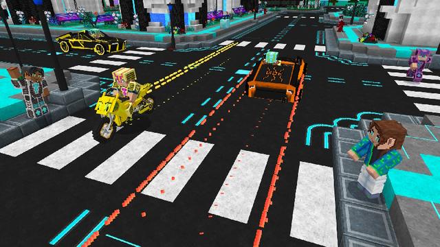 Screenshot of the Minecraft Bedrock Marketplace product Neon City Mash-Up created by GoE-Craft.