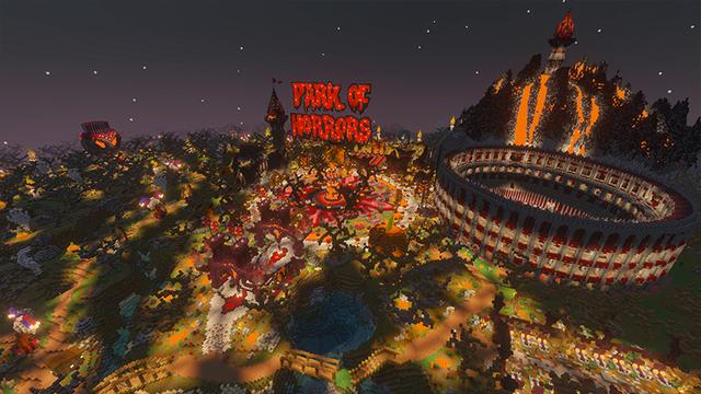 Screenshot of the Minecraft Bedrock Marketplace product Park of Horrors created by GoE-Craft.