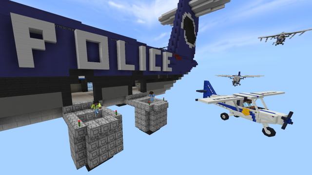 Screenshot of the Minecraft Bedrock Marketplace product Police Parachuters created by GoE-Craft.