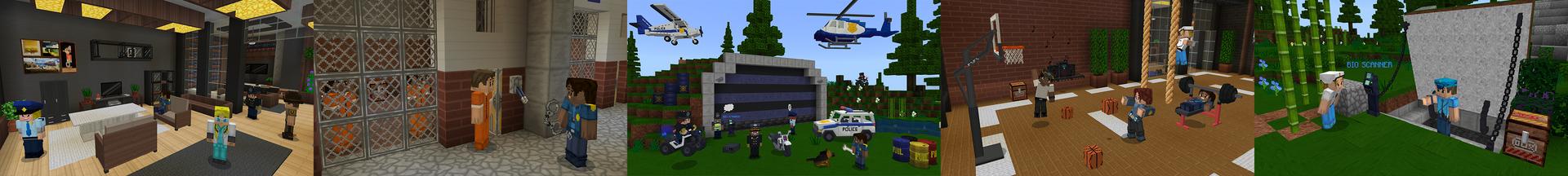 Panorama of the Minecraft Bedrock Marketplace product Police Underground Base created by GoE-Craft.