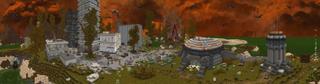Panorama of the Minecraft Bedrock Marketplace product Post Apocalyptic Shelter created by GoE-Craft.