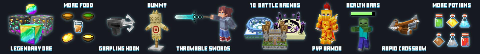 Panorama of the Minecraft Bedrock Marketplace product PVP Add-On created by GoE-Craft.