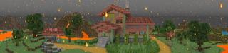 Panorama of the Minecraft Bedrock Marketplace product Rain But Fire! created by GoE-Craft.