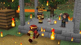 Screenshot of the Minecraft Bedrock Marketplace product Rain But Fire! created by GoE-Craft.