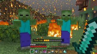 Screenshot of the Minecraft Bedrock Marketplace product Rain But Fire! created by GoE-Craft.