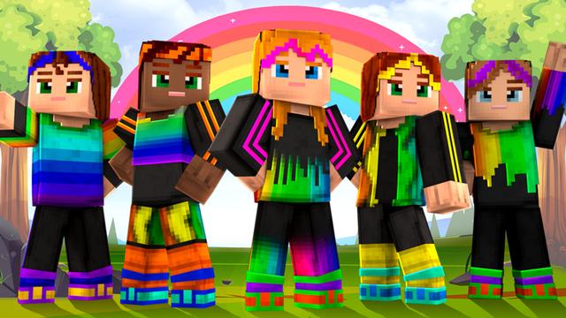 Thumbnail of the Minecraft Bedrock Marketplace product Rainbow Fashion created by GoE-Craft.