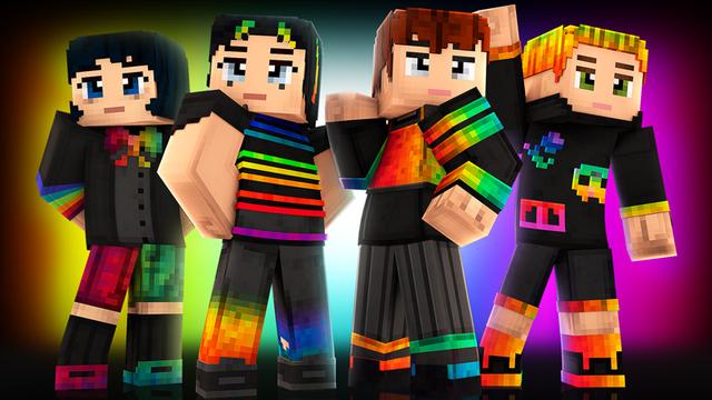 Thumbnail of the Minecraft Bedrock Marketplace product Rainbow Goth created by GoE-Craft.