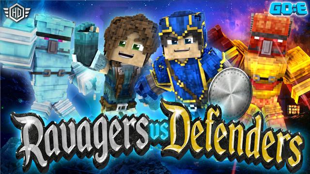 Thumbnail of the Minecraft Bedrock Marketplace product Ravagers vs Defenders HD created by GoE-Craft.
