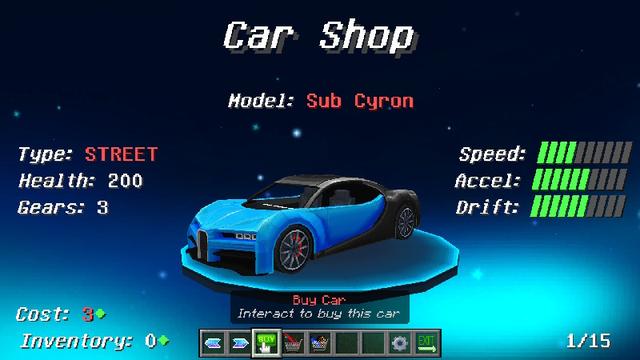 Screenshot of the Minecraft Bedrock Marketplace product Realism Cars Add-On created by GoE-Craft.