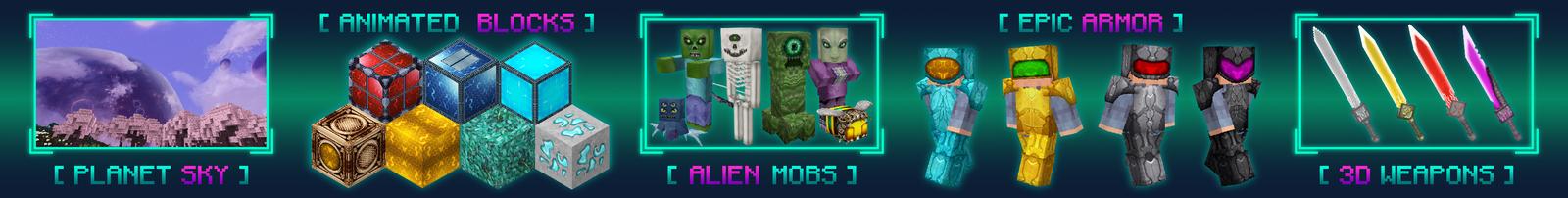 Panorama of the Minecraft Bedrock Marketplace product Realism SCI-FI 128x / 64x created by GoE-Craft.