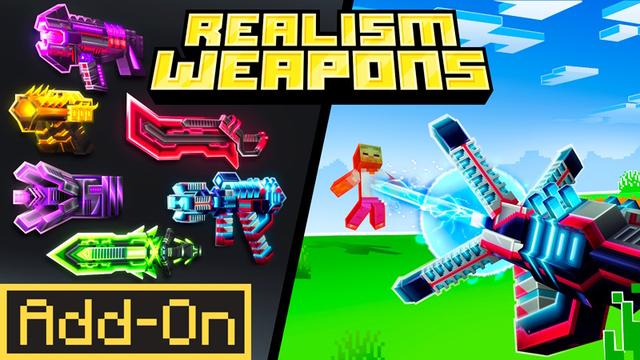 Thumbnail of the Minecraft Bedrock Marketplace product Realism Weapons Add-On created by GoE-Craft.
