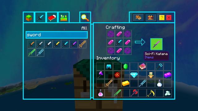 Screenshot of the Minecraft Bedrock Marketplace product SCI-FI Weapons created by GoE-Craft.
