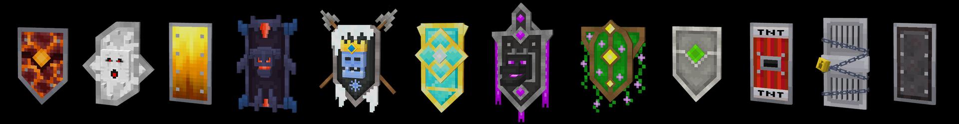 Panorama of the Minecraft Bedrock Marketplace product Shields++ created by GoE-Craft.