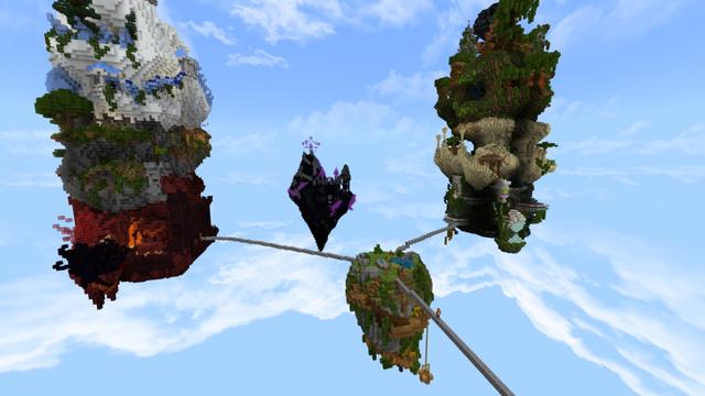 Screenshot of the Minecraft Bedrock Marketplace product Skyblock Towers Adventure created by GoE-Craft.