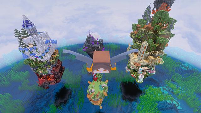 Screenshot of the Minecraft Bedrock Marketplace product Skyblock Towers Adventure created by GoE-Craft.