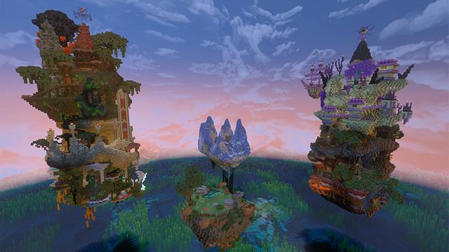 Screenshot of the Minecraft Bedrock Marketplace product Skyblock Towers Adventure created by GoE-Craft.