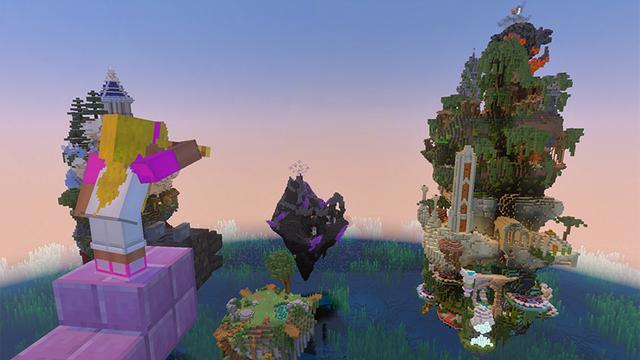 Screenshot of the Minecraft Bedrock Marketplace product Skyblock Towers Adventure created by GoE-Craft.