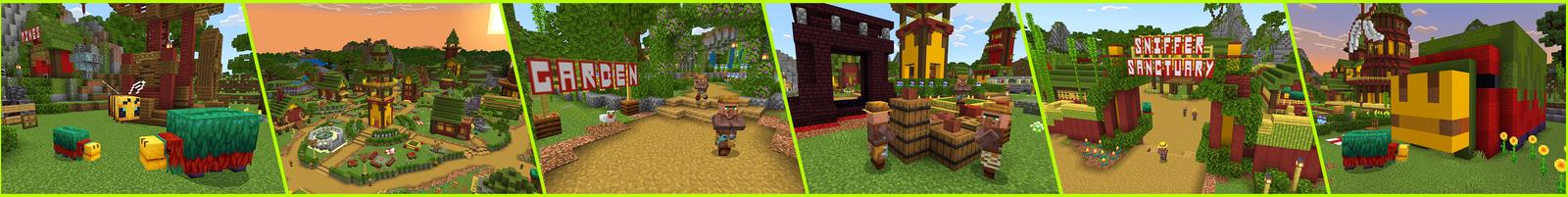 Panorama of the Minecraft Bedrock Marketplace product Sniffer Village created by GoE-Craft.