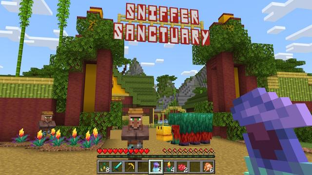 Screenshot of the Minecraft Bedrock Marketplace product Sniffer Village created by GoE-Craft.