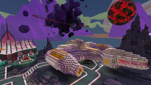 Screenshot of the Minecraft Bedrock Marketplace product Space City created by GoE-Craft.