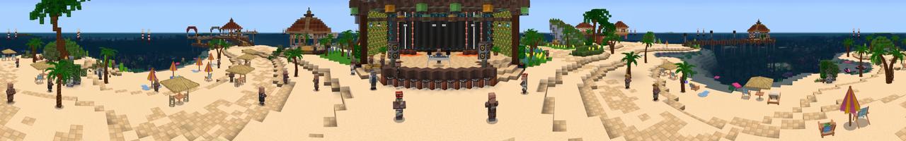 Panorama of the Minecraft Bedrock Marketplace product Summer Beach Party created by GoE-Craft.