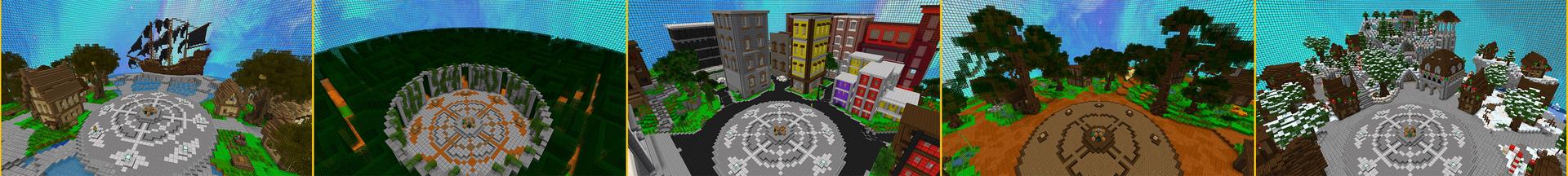 Panorama of the Minecraft Bedrock Marketplace product Survival Games Mash Up created by GoE-Craft.