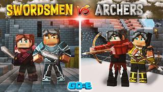 Thumbnail of the Minecraft Bedrock Marketplace product Swordsmen vs Archers created by GoE-Craft.