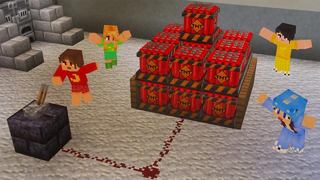 Screenshot of the Minecraft Bedrock Marketplace product TNT+ Add-On created by GoE-Craft.