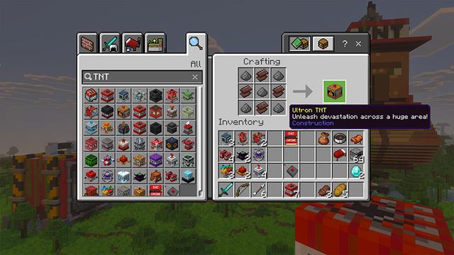 Screenshot of the Minecraft Bedrock Marketplace product TNT+ Add-On created by GoE-Craft.