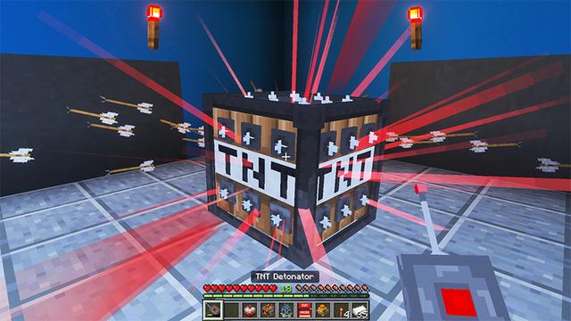Screenshot of the Minecraft Bedrock Marketplace product TNT+ Add-On created by GoE-Craft.