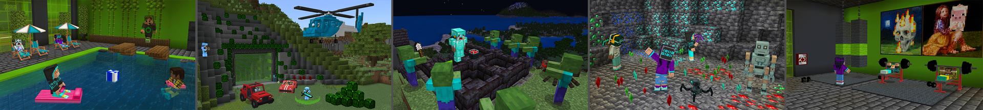 Panorama of the Minecraft Bedrock Marketplace product Ultimate Hacker Bunker created by GoE-Craft.