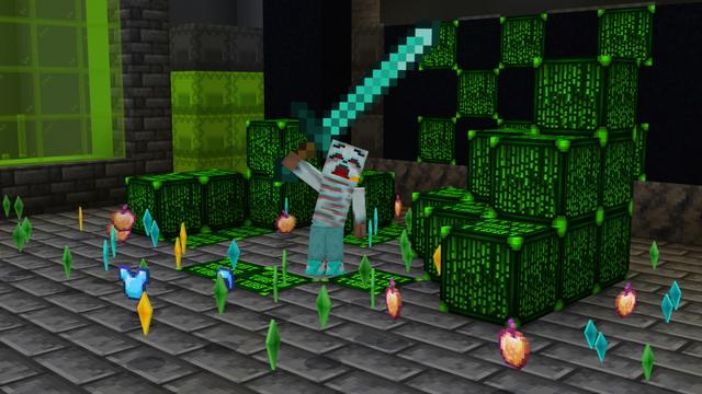 Screenshot of the Minecraft Bedrock Marketplace product Ultimate Hacker Bunker created by GoE-Craft.