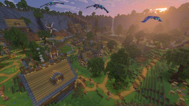 Screenshot of the Minecraft Bedrock Marketplace product Village in a Hole created by GoE-Craft.