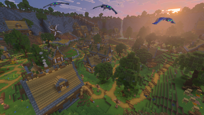 Screenshot of the Minecraft Bedrock Marketplace product Village in a Hole created by GoE-Craft.