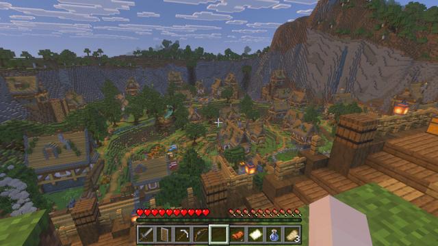 Screenshot of the Minecraft Bedrock Marketplace product Village in a Hole created by GoE-Craft.