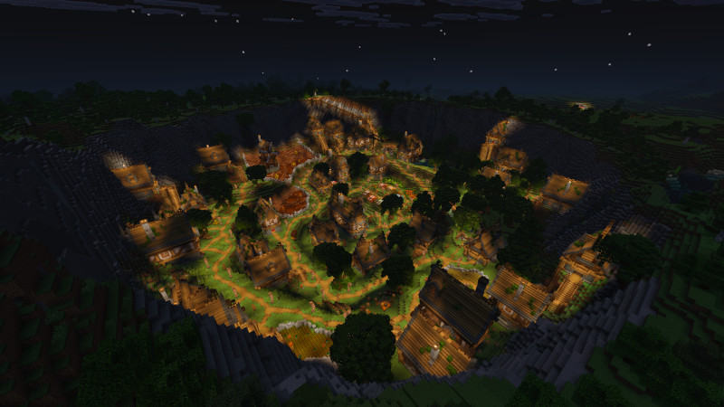 Screenshot of the Minecraft Bedrock Marketplace product Village in a Hole created by GoE-Craft.