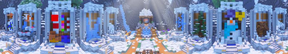 Panorama of the Minecraft Bedrock Marketplace product Winter Droppers created by GoE-Craft.