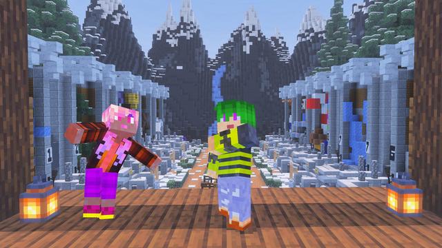 Screenshot of the Minecraft Bedrock Marketplace product Winter Droppers created by GoE-Craft.