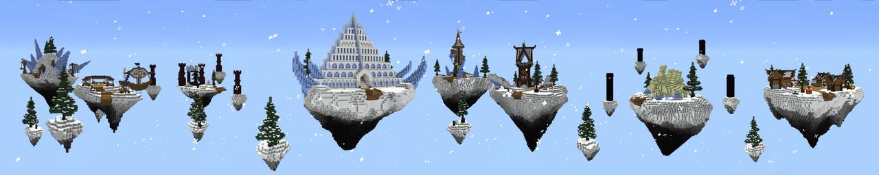 Panorama of the Minecraft Bedrock Marketplace product Winter Skyblock created by GoE-Craft.